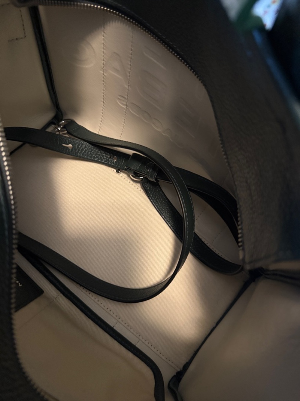 Marc Jacobs Dark Green Pebbled Leather The ToteBag with Scarf Accent - Picture 10 of 17